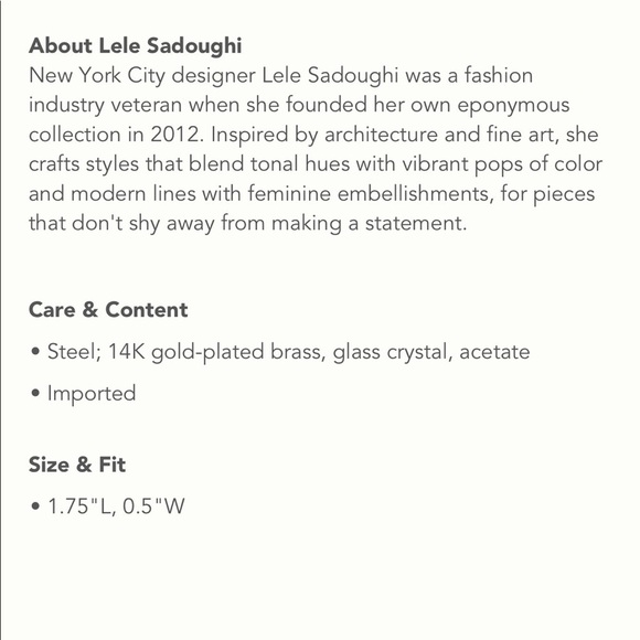 Lele Sadoughi- NWT “Santa Fe” Tortoise Crystal Button Post Earrings - Picture 5 of 5